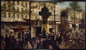Entwurf für ein Panorama des Boulevard Montmartre mit zeitgenössischen Pariser Persönlichkeiten von Andre Gill