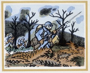Wegen der von den Deutschen verwendeten erstickenden Gase haben Soldaten eine Gasmaske, 3. November von Andre Helle
