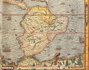 Karte von Südamerika aus Cosmographie von Andre Thevet von Andre Thevet