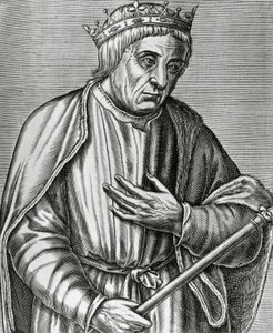 Porträt von Kasimir III., König von Polen, genannt der Große (1310-1370), Gravur aus Les Vrais pourtraits et Vies des Hommes illustres von Andre Thevet