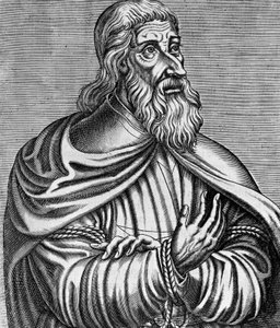 Porträt von Jacques de Molay (1243-1314), französischer Großmeister der Tempelritter, Gravur von Andre Thevet (1504-1592), veröffentlicht 1584 von Andre Thevet