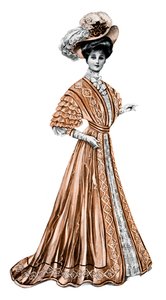 Frau mit langem Kleid und Hut, 1908-1909 von Andre and Sleigh