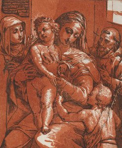 Madonna und Kind begleitet von Heiligen, 1585 von Andrea Andreani