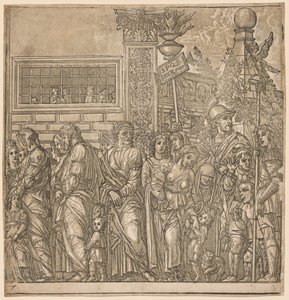 Der Triumph von Julius Caesar: Prozession von Männern, Frauen und Kindern von Andrea Andreani