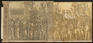 Der Triumph von Julius Caesar [Nr. 7 und 8 plus 2 Säulen], 1599 von Andrea Andreani