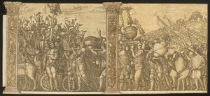 Der Triumph von Julius Caesar (Nr. 3 und 4 plus 2 Säulen) von Andrea Andreani after Andrea Mantegna
