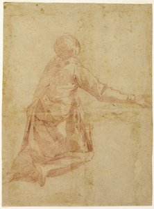 Kniende Figur von hinten (recto); Drei Halbfigurenstudien einer verschleierten weiblichen Figur (verso) von Andrea Boscoli