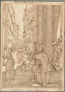 Sophronia betritt den Palast von Aladin von Andrea Boscoli