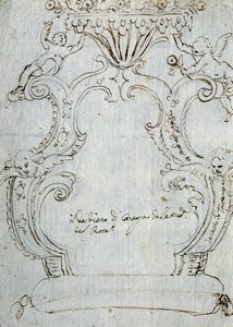 Skizze für Stuhllehne, ca. 1715 von Andrea Brustolon