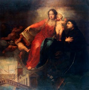 Madonna mit Kind und dem heiligen Antonius von Padua, 1660er Jahre von Andrea Celesti