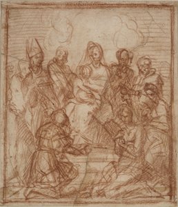 Thronende Madonna mit Kind und acht Heiligen (Kompositionsstudie für das Altarbild in Sarzana)