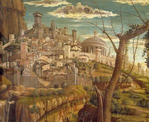 Agonie im Garten (Detailansicht von Jerusalem) von Andrea Mantegna