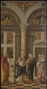 Die Beschneidung (rechter Flügel des Uffizien-Triptychons), ca. 1463-1464 von Andrea Mantegna