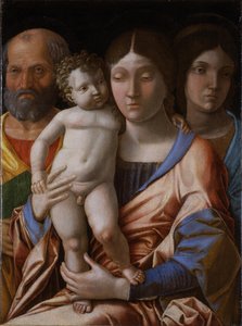 Die Heilige Familie mit einem Heiligen, 1495