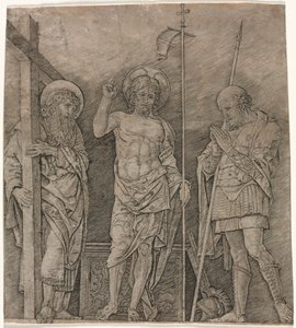 Der auferstandene Christus zwischen St. Andreas und Longinus von Andrea Mantegna