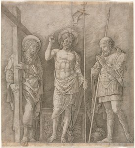 Der auferstandene Christus zwischen St. Andreas und Longinus von Andrea Mantegna