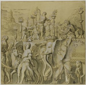 Triumphe von Julius Caesar: Leinwand Nr. V von Andrea Mantegna