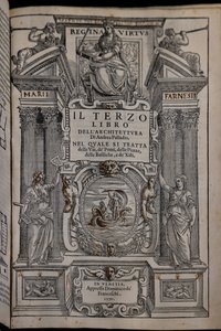 Seite des dritten von vier Bänden über Architektur