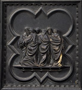Die Überführung des Leichnams von Johannes dem Täufer, neunzehntes Panel der Südtüren des Baptisteriums von San Giovanni, 1336