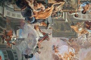 Der Eintritt des Hl. Ignatius ins Paradies (Detail) von Andrea Pozzo