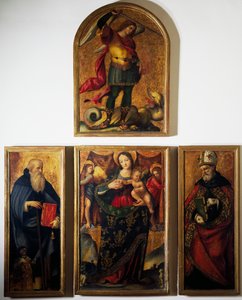Polyptychon mit Madonna und Heiligen, von Andrea Sabatini da Salerno von Andrea Sabatini
