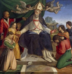 Der heilige Nikolaus von Bari auf dem Thron