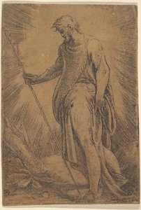 Ein Apostel mit einem Stab nach links, ca. 1540-60
