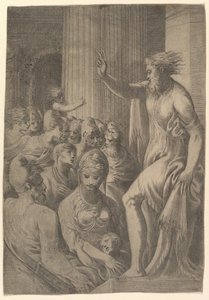Der heilige Paulus predigt in Athen, ca. 1548-53 von Andrea Schiavone
