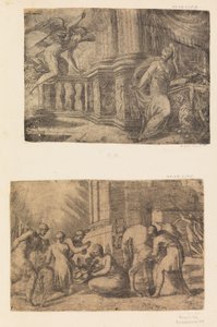 Die Verkündigung, Anbetung der Hirten, nach ca. 1552 von Andrea Schiavone