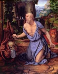 St. Hieronymus in der Wildnis, ca. 1510-15 (Öl auf Holz) von Andrea Solario