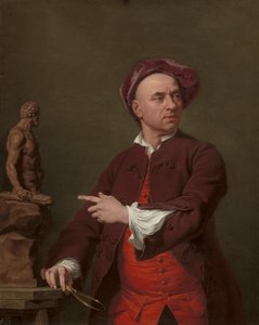 John Michael Rysbrack modelliert seine Terrakotta-Statue von Herkules von Andrea Soldi