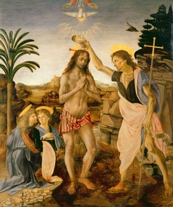 Die Taufe Christi durch Johannes den Täufer, ca. 1475 von Andrea and Vinci Verrocchio