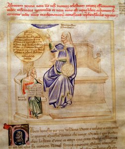 Allegorie der Astrologie oder Astronomie in „Lied der sieben Tugenden und der sieben freien Künste für Bruzio Visconti“