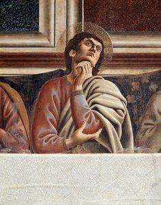 Das letzte Abendmahl, Detail von Thomas von Andrea del Castagno