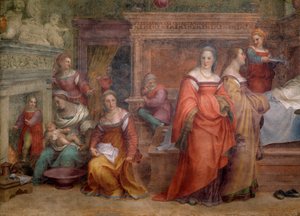 Die Geburt der Jungfrau Maria (Detail) von Andrea del Sarto