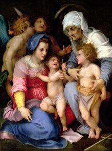 Heilige Familie mit Engeln, ca. 1515-16
