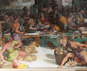 Julius Caesar empfängt die Steuer von Ägypten von Andrea del Sarto