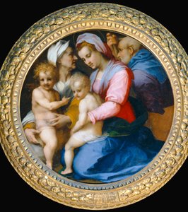 Die Jungfrau, das Jesuskind, die heilige Elisabeth, der heilige Zacharias und der kleine Johannes der Täufer von Andrea del Sarto