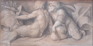Szene mit Figuren im klassischen Stil von Andrea del Sarto