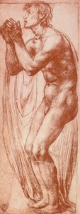 Studie einer männlichen Figur; Zeichnung von Andrea del Sarto. Gabinetto dei Disegni e delle Stampe, Uffizien, Florenz von Andrea del Sarto
