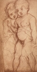Studie von zwei Engeln; Zeichnung von Andrea del Sarto. Gabinetto dei Disegni e delle Stampe, Uffizien, Florenz von Andrea del Sarto