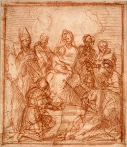 Thronende Madonna mit Kind und acht Heiligen (Kompositionsstudie)