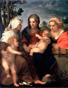 Jungfrau und Kind mit den Heiligen Katharina, Elisabeth und Johannes dem Täufer, 1510er Jahre von Andrea del Sarto