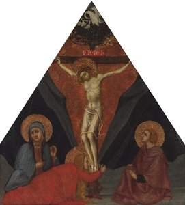Die Kreuzigung mit der Jungfrau, Maria Magdalena und St. Johannes dem Evangelisten, ca. 1400 von Andrea di Bartolo
