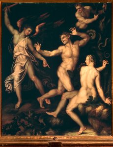 Adam und Eva aus dem Paradies vertrieben von Andrea di Mariotto del Minga