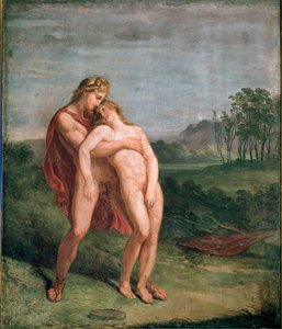 Apollo und Hyacinthos (Hyazinthe) Fresko von Andrea Appiani (1754-1817) Dim. 116x100 cm Mailand, Pinacoteca di Brera von Andrea the Elder Appiani