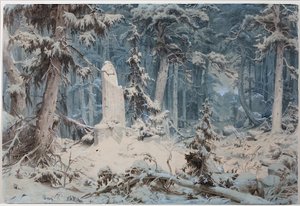 Verschneiter Wald von Andreas Achenbach