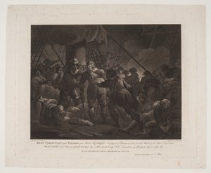 König Christian IV. auf dem Schiff Trefoldigheden in der Seeschlacht bei Femern von Andreas Flint
