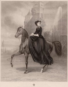 Reiterporträt von Elisabeth von Bayern (1837-1898) (Kaiserin von Österreich, allgemein bekannt als Sissi) von Andreas Johann Fleischmann
