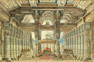 Bühnenbild für das Ballett Caesar in Ägypten von G. Haendel, 1834